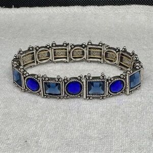 Elegant Silver and Blue Bracelet